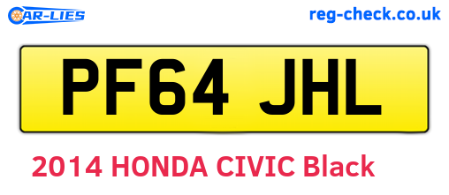 PF64JHL are the vehicle registration plates.