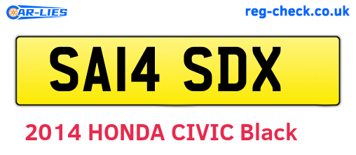 SA14SDX are the vehicle registration plates.