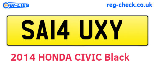 SA14UXY are the vehicle registration plates.