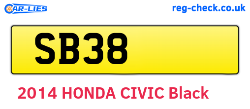 SB38 are the vehicle registration plates.
