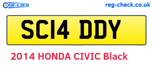 SC14DDY are the vehicle registration plates.