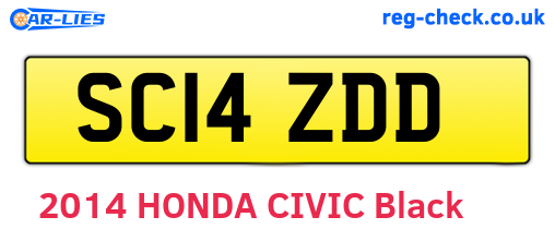 SC14ZDD are the vehicle registration plates.