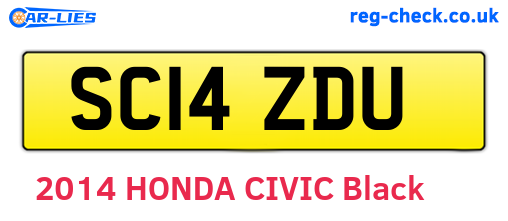 SC14ZDU are the vehicle registration plates.