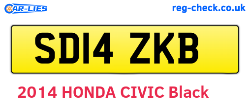 SD14ZKB are the vehicle registration plates.