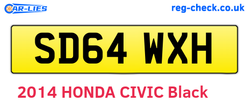 SD64WXH are the vehicle registration plates.