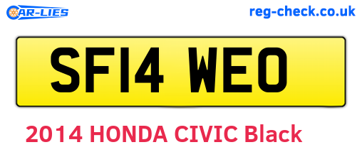 SF14WEO are the vehicle registration plates.