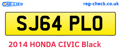 SJ64PLO are the vehicle registration plates.
