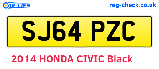 SJ64PZC are the vehicle registration plates.