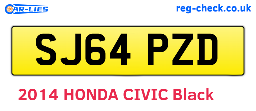 SJ64PZD are the vehicle registration plates.