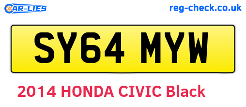 SY64MYW are the vehicle registration plates.