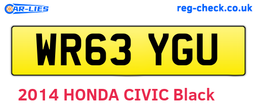 WR63YGU are the vehicle registration plates.