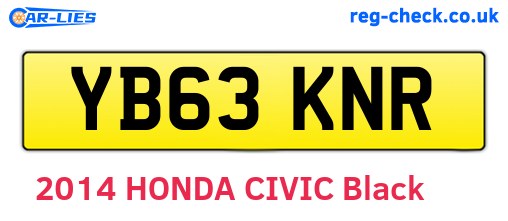 YB63KNR are the vehicle registration plates.