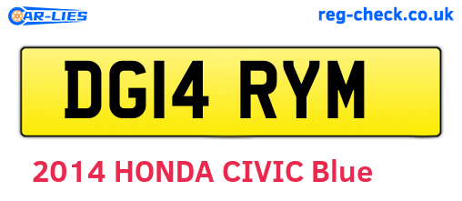 DG14RYM are the vehicle registration plates.