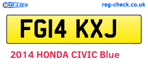 FG14KXJ are the vehicle registration plates.