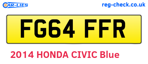 FG64FFR are the vehicle registration plates.