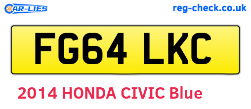 FG64LKC are the vehicle registration plates.