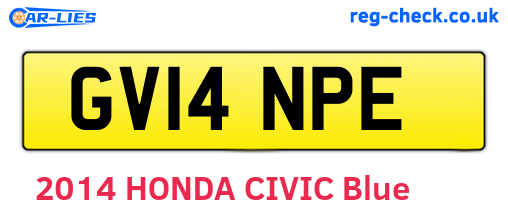 GV14NPE are the vehicle registration plates.