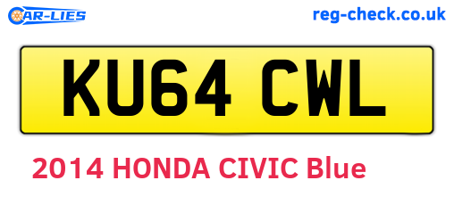 KU64CWL are the vehicle registration plates.
