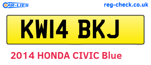 KW14BKJ are the vehicle registration plates.