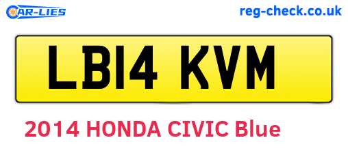 LB14KVM are the vehicle registration plates.