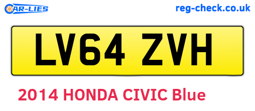LV64ZVH are the vehicle registration plates.