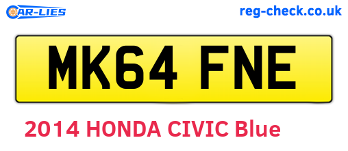 MK64FNE are the vehicle registration plates.