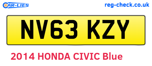 NV63KZY are the vehicle registration plates.