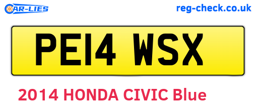 PE14WSX are the vehicle registration plates.
