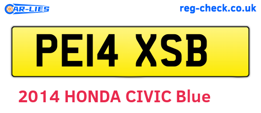 PE14XSB are the vehicle registration plates.