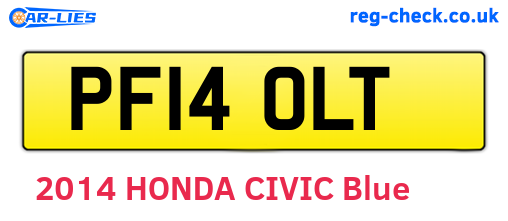 PF14OLT are the vehicle registration plates.