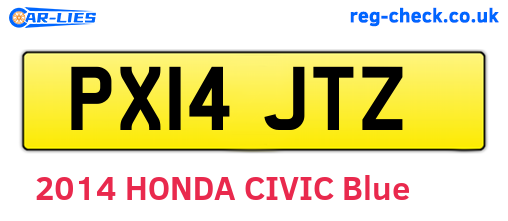 PX14JTZ are the vehicle registration plates.