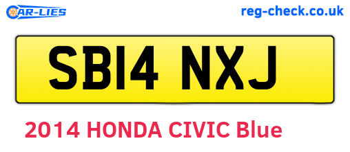 SB14NXJ are the vehicle registration plates.