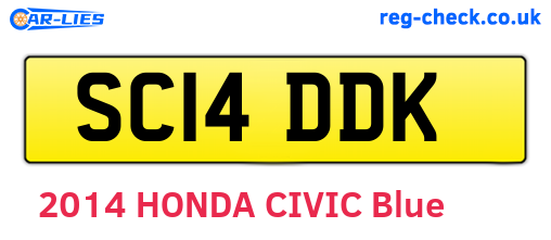 SC14DDK are the vehicle registration plates.