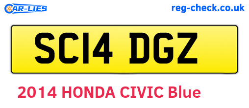 SC14DGZ are the vehicle registration plates.