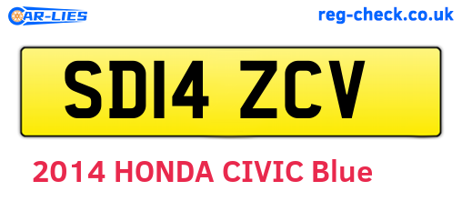 SD14ZCV are the vehicle registration plates.