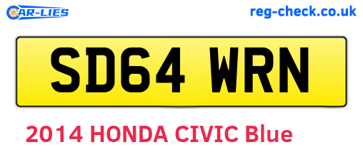 SD64WRN are the vehicle registration plates.