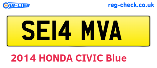 SE14MVA are the vehicle registration plates.