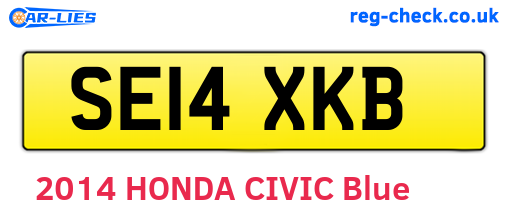 SE14XKB are the vehicle registration plates.