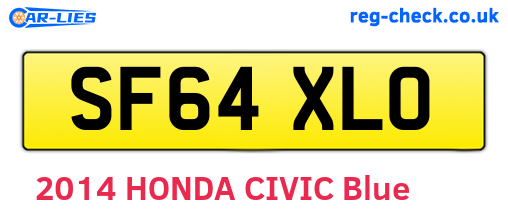 SF64XLO are the vehicle registration plates.
