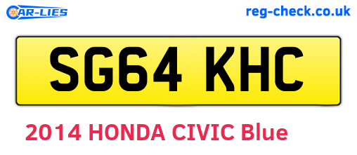 SG64KHC are the vehicle registration plates.