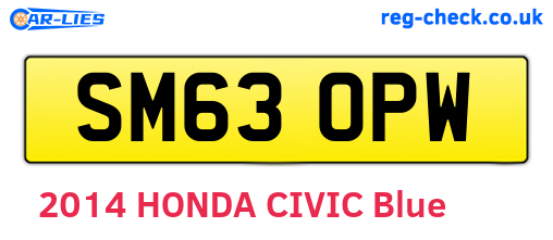 SM63OPW are the vehicle registration plates.