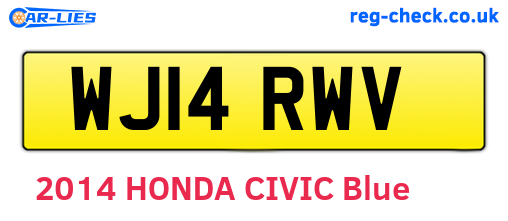 WJ14RWV are the vehicle registration plates.