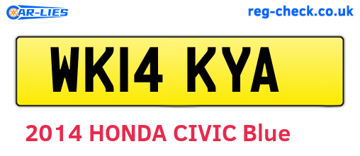 WK14KYA are the vehicle registration plates.