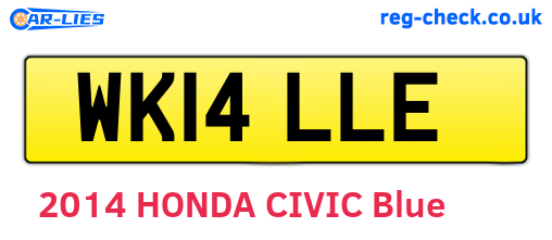 WK14LLE are the vehicle registration plates.