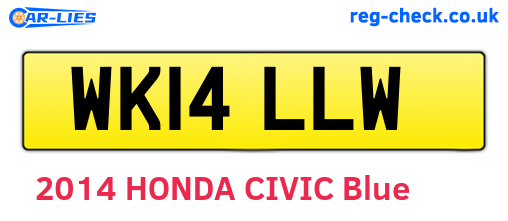 WK14LLW are the vehicle registration plates.