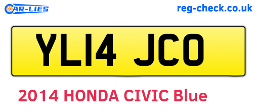 YL14JCO are the vehicle registration plates.