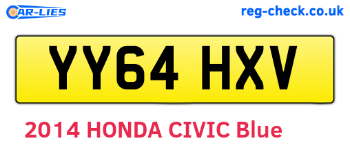 YY64HXV are the vehicle registration plates.