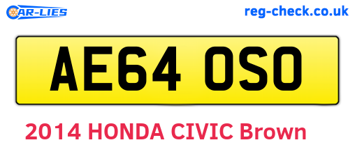 AE64OSO are the vehicle registration plates.