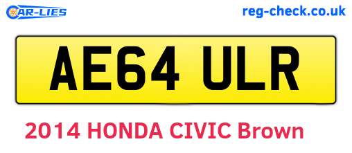 AE64ULR are the vehicle registration plates.