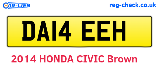 DA14EEH are the vehicle registration plates.
